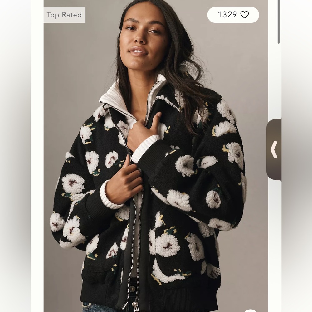 Anthropologie Floral Black and white Jacket ✨✨
